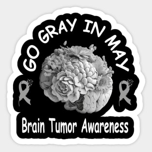 Go Gray In May Brain Cancer Tumor Awareness Sticker